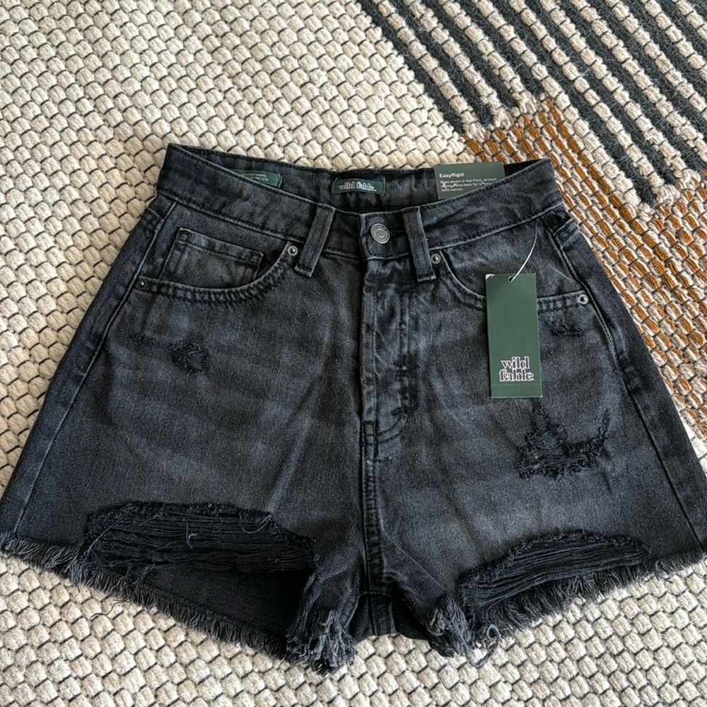 Wild fable high rise shorts BLACK WASHED DENIM SIZE 00 NWTC